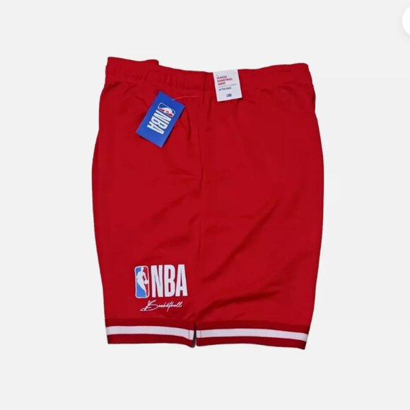 NBA CLASSIC BASKETBALL Shorts -At The Knee- Drawstring elastic waist Red Sz 2XL - Picture 4 of 13